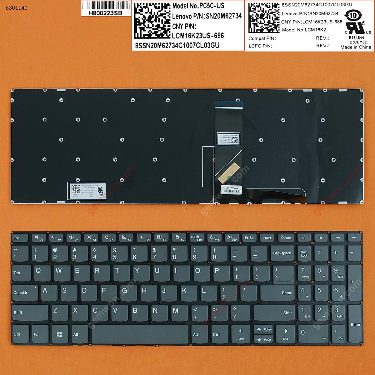 WISTAR Laptop Keyboard Compatible for Lenovo V130-15IKB V130-15IGM(81HL) V130-15IKB(81HN) 130-15AST 81H5 130-15IKB AE08L010, NSK-BY1SQ 01, SN20N0459116